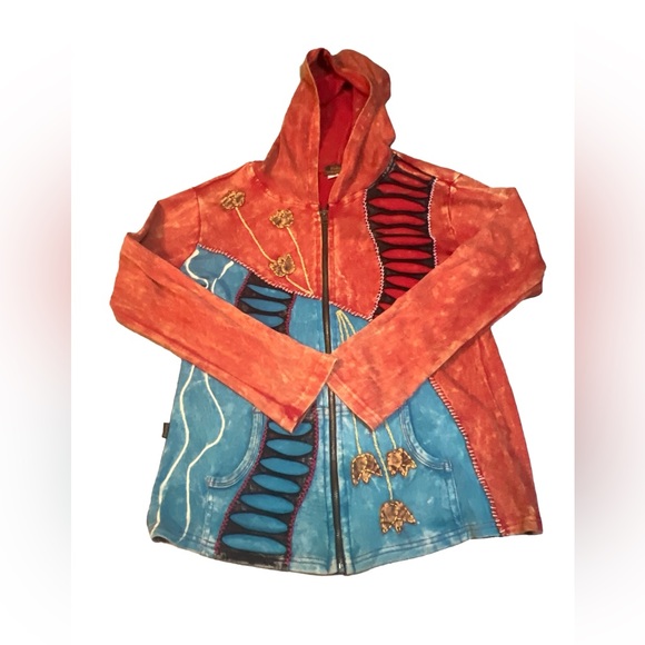 Rising International Red and Blue Hoodie Jacket - Picture 2 of 2